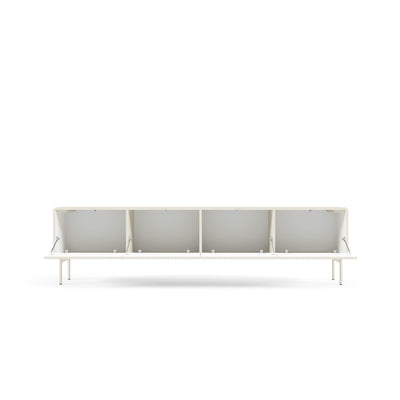 MuzZI TV Unit 195x51, Modern Style – with doors open