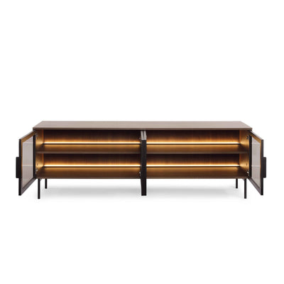 Lummer TV Unit 181x62, Modern Style – with doors open