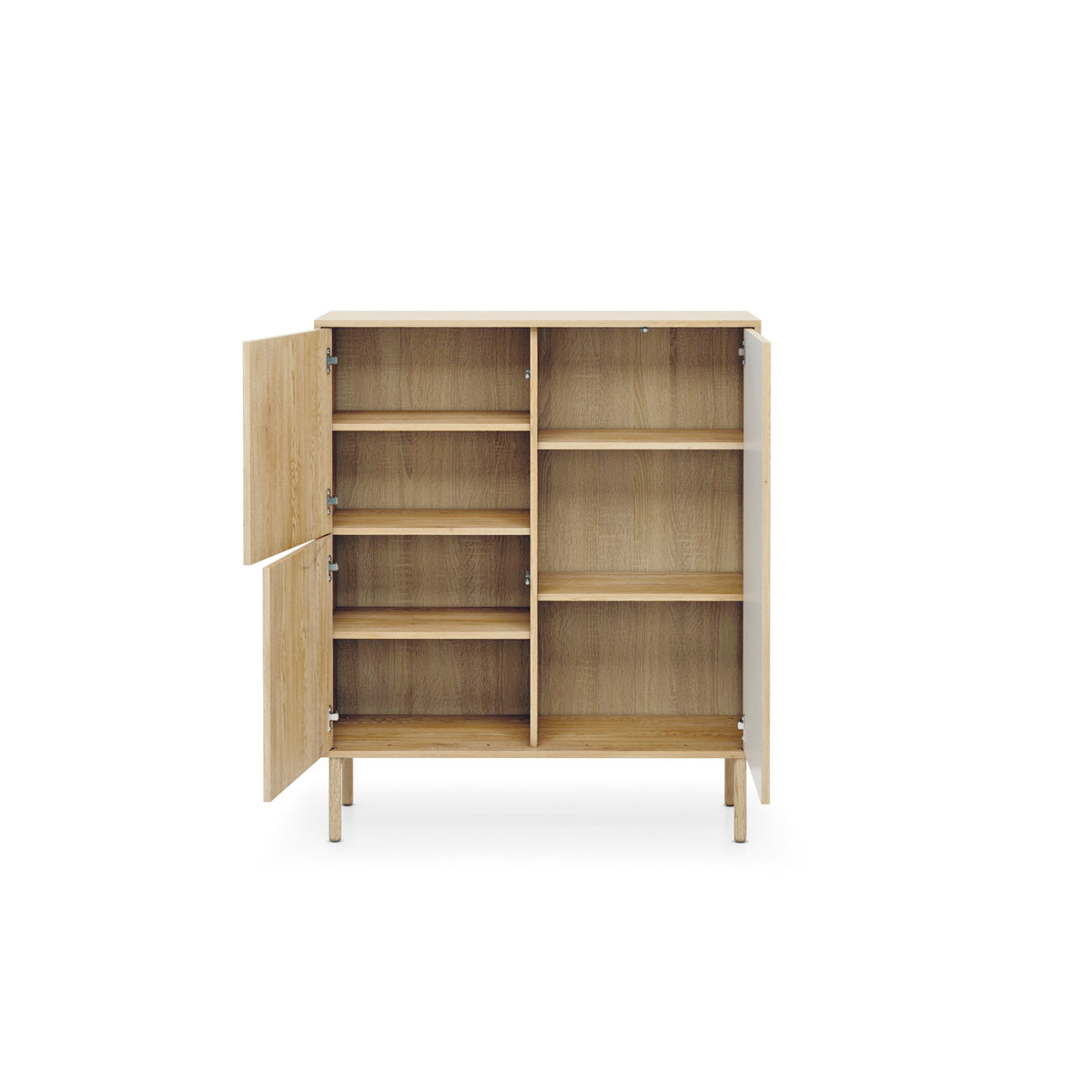 Viola 3-door Sideboard 104x122, Japandi Style – with doors open