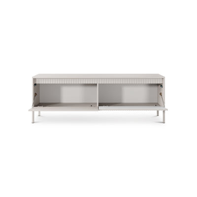 Senra TV Unit 154x53, Japandi Style – with doors open