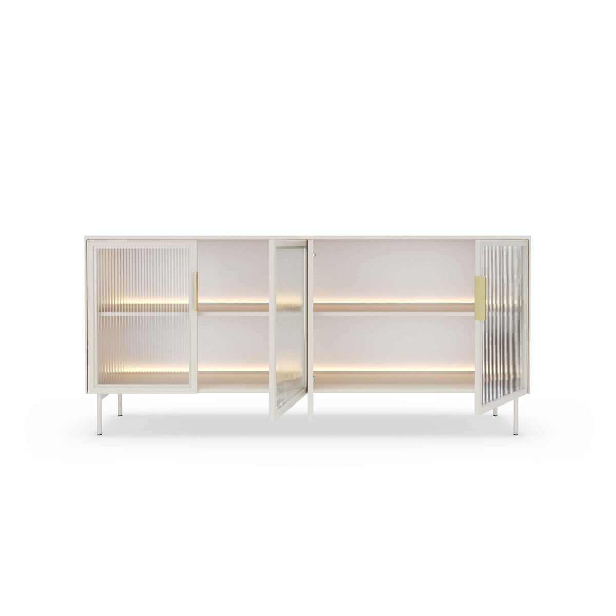 Lummer Sideboard with Doors 181x83, Elegant Style – with doors open