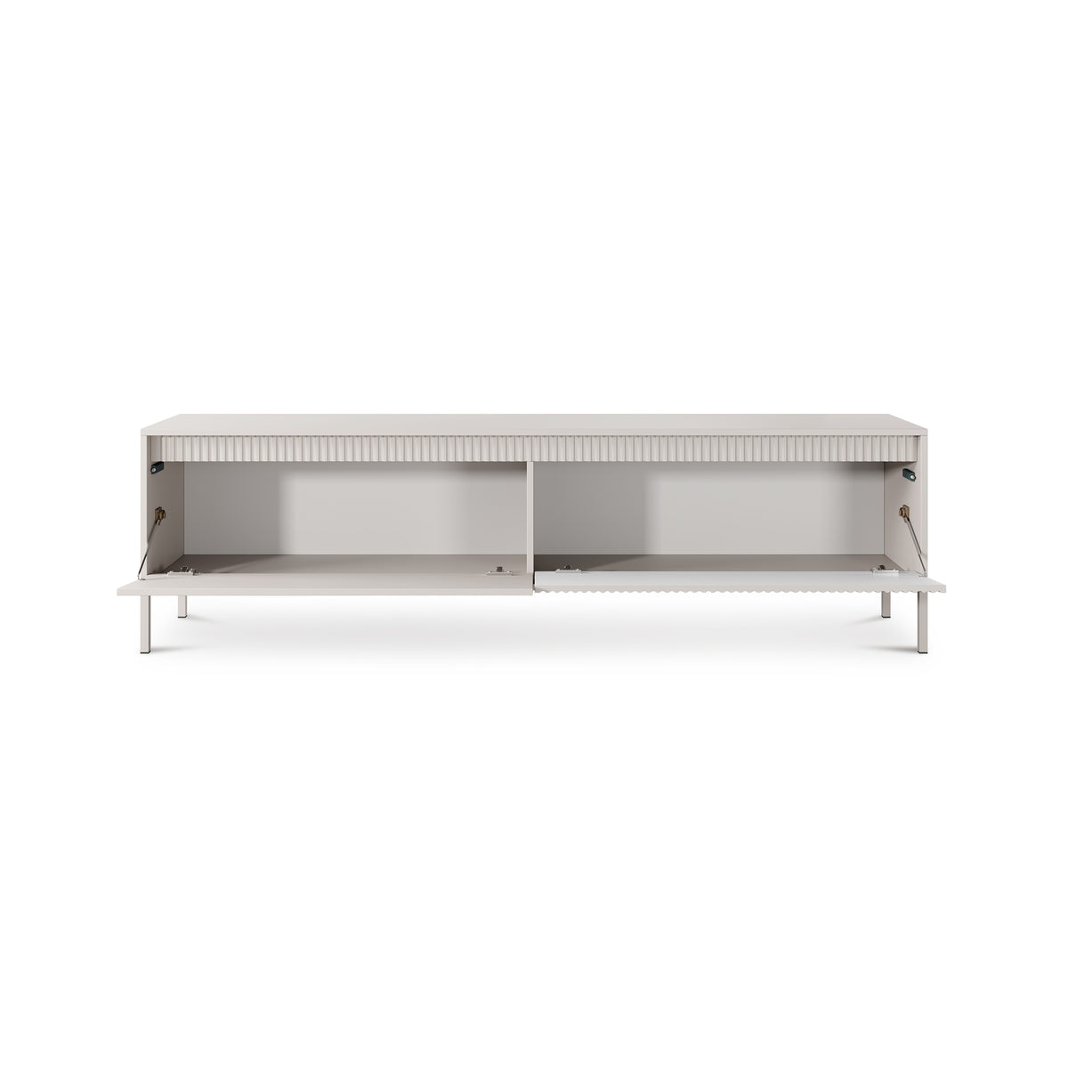Senra 2-door TV Unit 187x53, Japandi Style – with doors open
