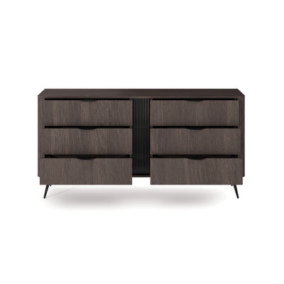 Velia Chest of Drawers with 6 Drawers 163x81, Soft Loft Style – with doors open