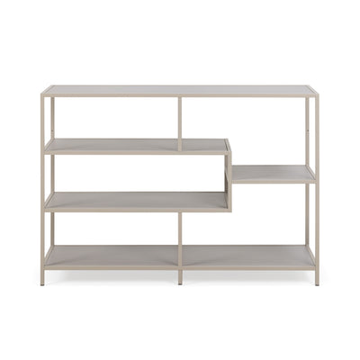 Skeleto-boekenkast 114x78 grijze melamine, vooraanzicht – grijze planken en frame in één kleur