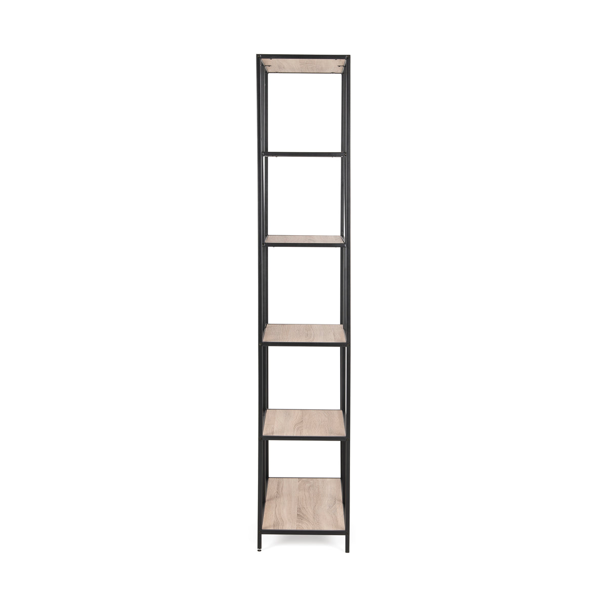 Boekenkast Skeleto 77x185 Sonoma-eik, zijaanzicht – slanke boekenkast met een diepte van 35 cm