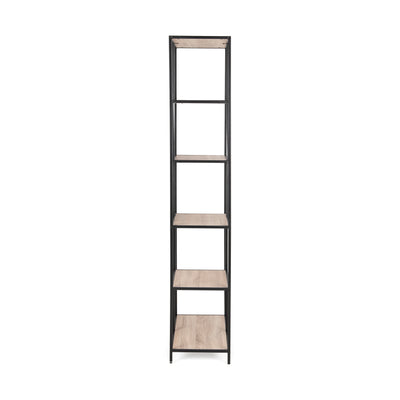 Boekenkast Skeleto 77x185 Sonoma-eik, zijaanzicht – slanke boekenkast met een diepte van 35 cm