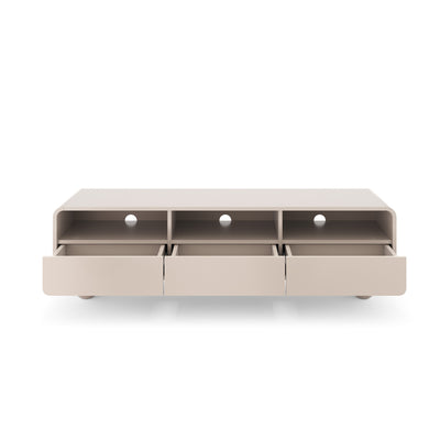 Ballo TV Unit 160x44, Japandi Style – with doors open