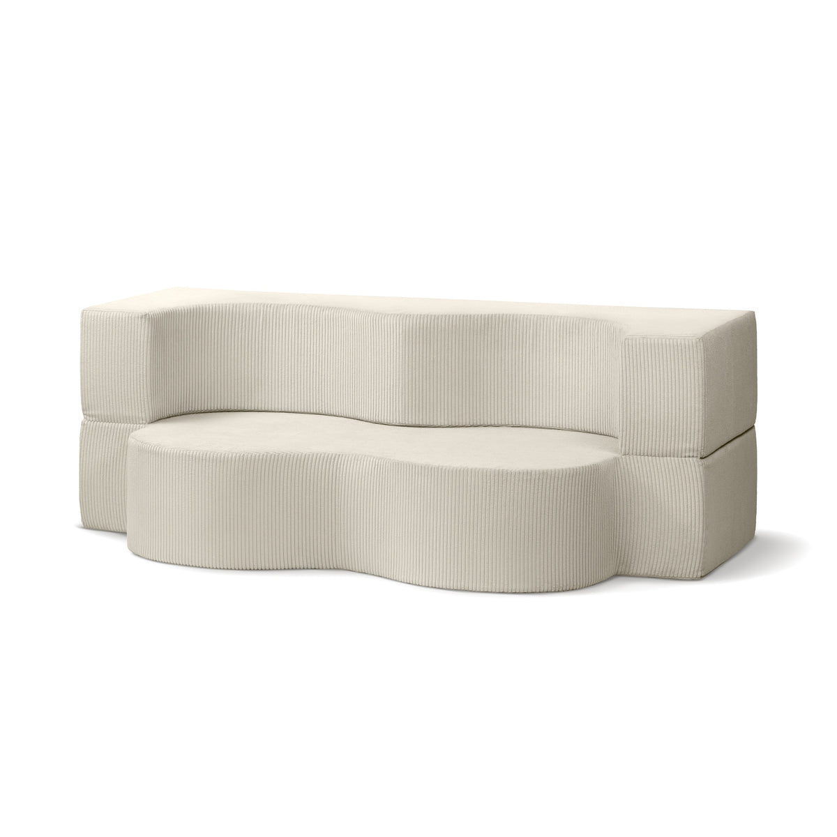 Kamelia Freestanding Foam Sofa Bed 200 cm, Japandi Style – Ivory (POSO 105)