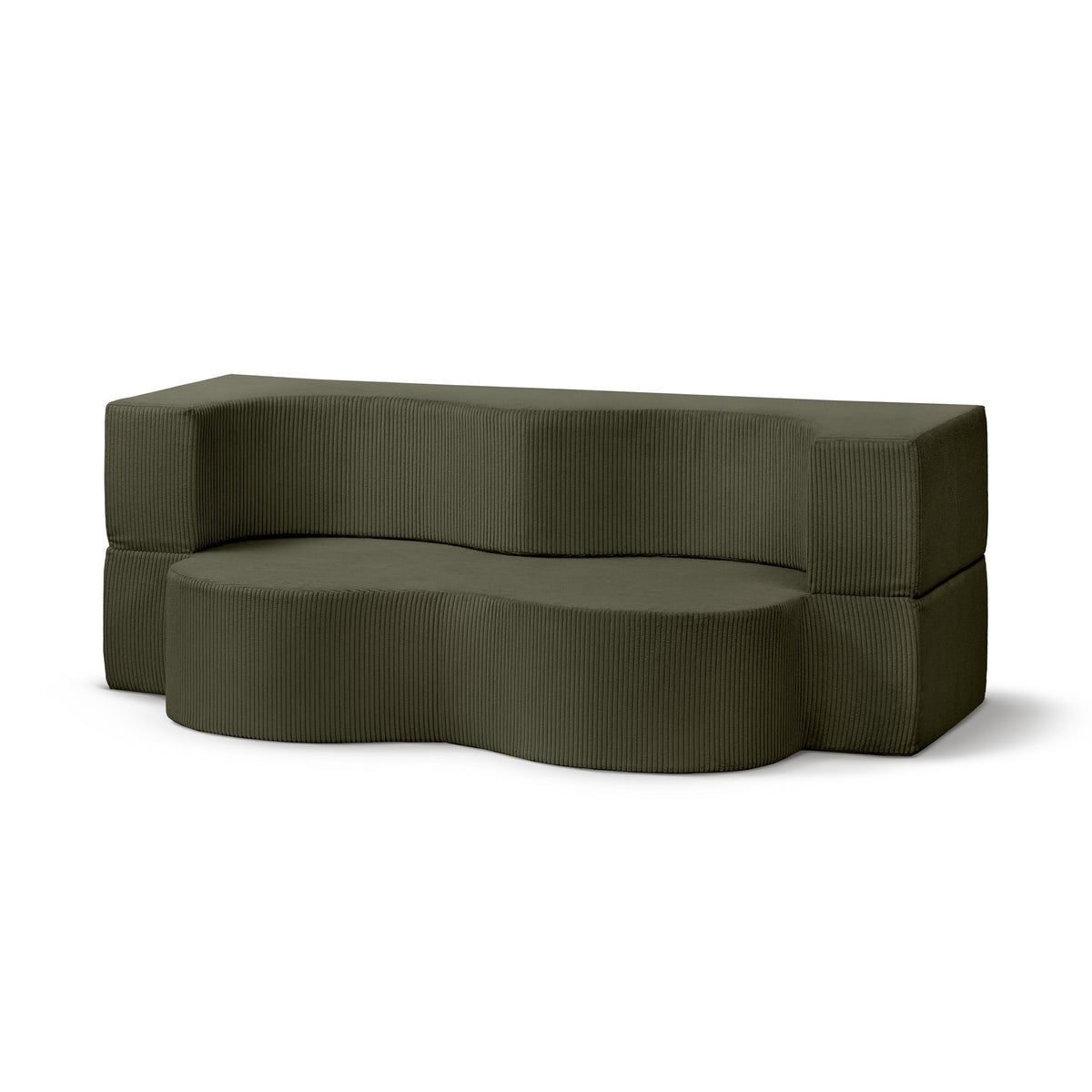 Kamelia Freestanding Foam Sofa Bed 200 cm, Japandi Style – Green Oak (POSO 46)