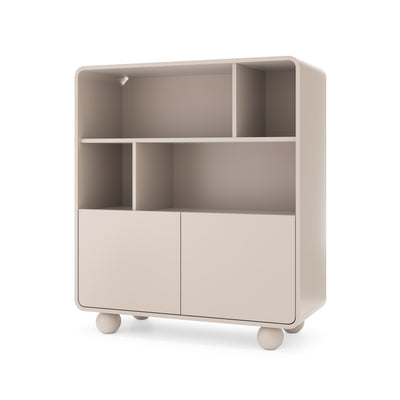 Ballo Bookcase 108x121, Japandi Style – angled view | Pillovely