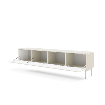 MuzZI TV Unit 195x51, Modern Style – with doors open