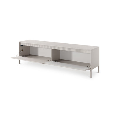Senra 2-door TV Unit 187x53, Japandi Style – with doors open