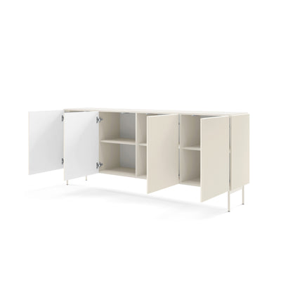 MuzZI Sideboard with Doors 195x81, Modern Style – with doors open