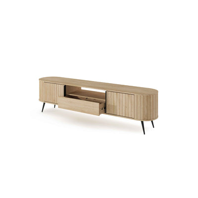 Llovia TV Unit 196x51, Modern Style – with doors open