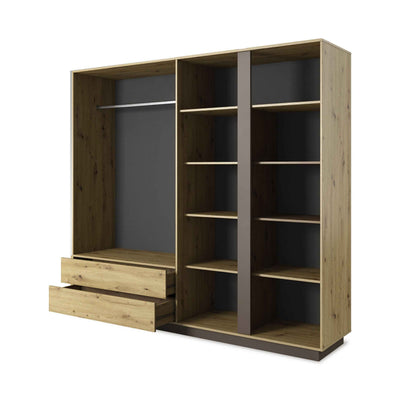 Armelia 4-door Wardrobe 220x202 cm, Modern Style – angled view