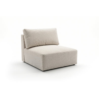 Middenmodule van de Iskeli Plus-bank Crème Taupe (ARAGON 03) – module 105 × 108 cm met rugkussen