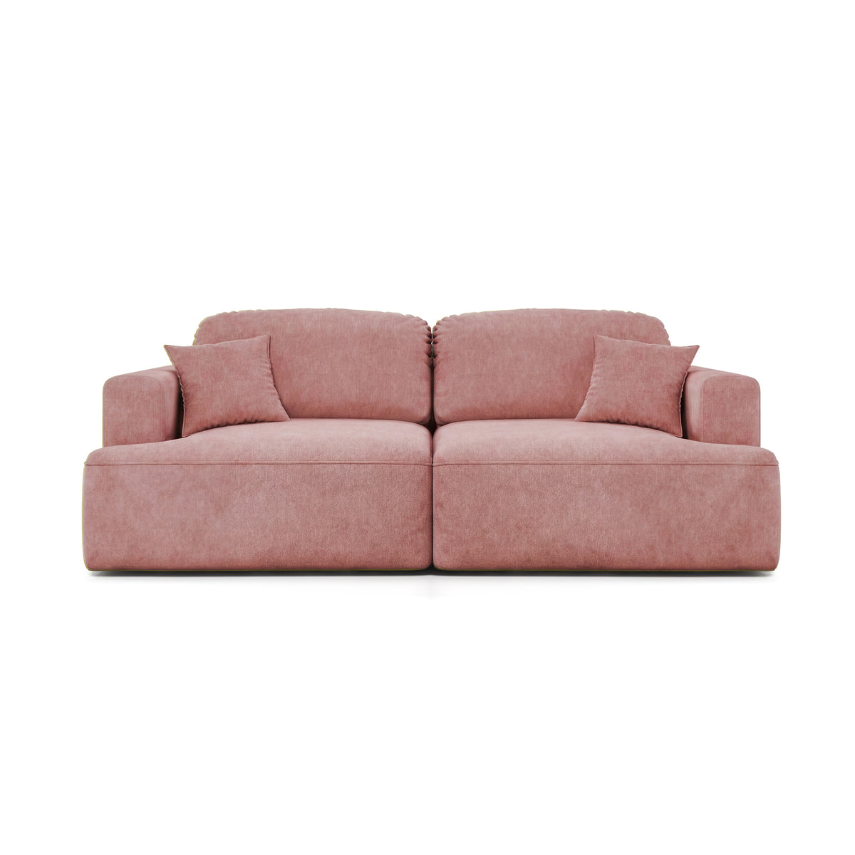 Senvali-bank 241 cm Kaneelkleurige Pruim (CLOUD 63) – fluwelen bank voor de woonkamer, vooraanzicht