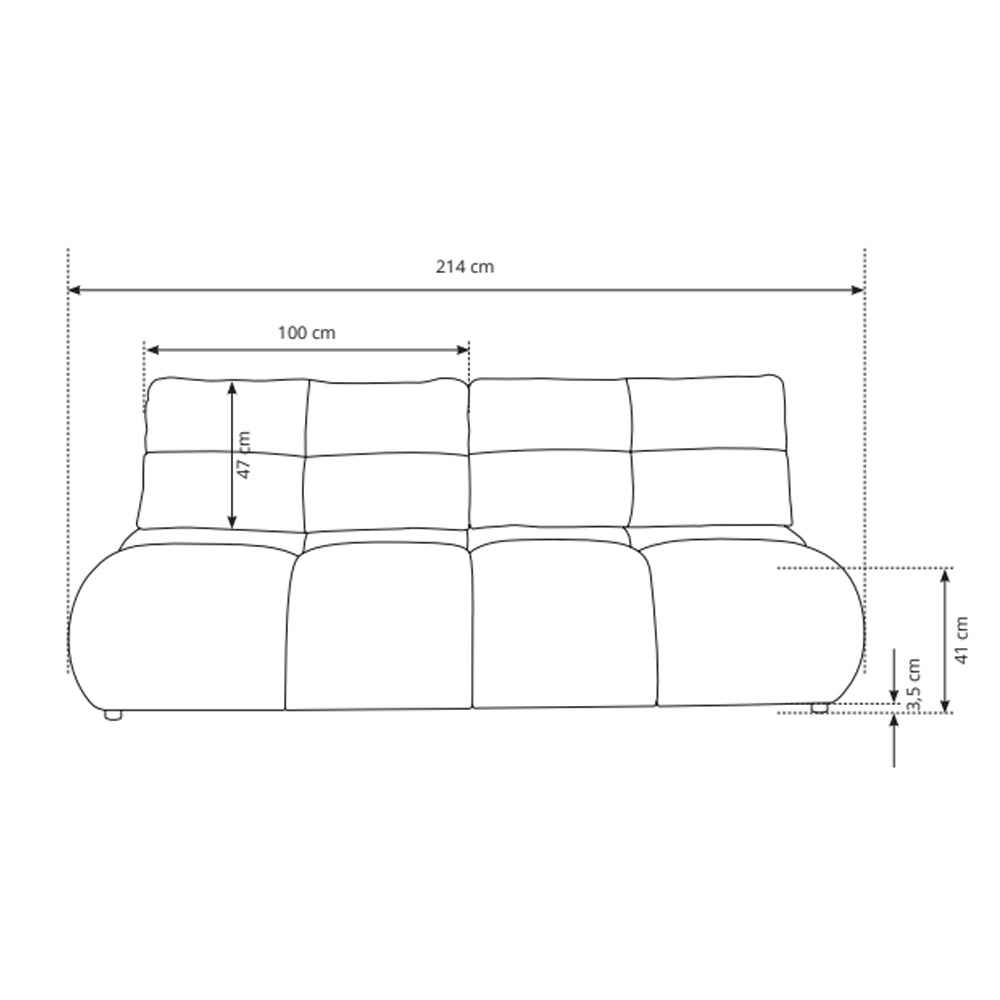 Milorya 3 Seater Sofa Bed 142x200, Soft Minimalism Style