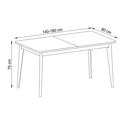 Trava Extendable Dining Table 140–180x76 cm, Scandinavian Style – photo 4