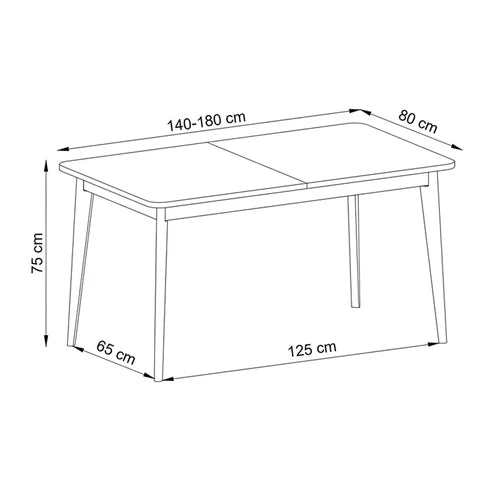 Lato Extendable Dining Table 140–180 cm, Scandinavian Style – photo 4