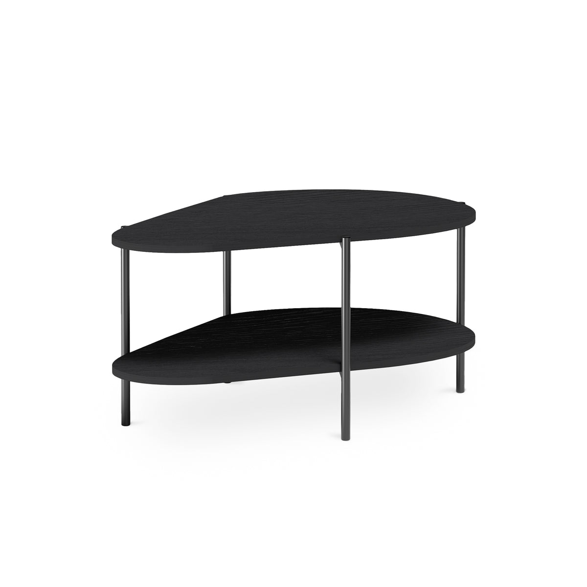 Salontafel EKLIPSO 90x45 met organische vorm in moderne stijl - kleur Zwart | Pillovely