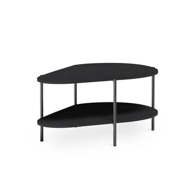 Salontafel EKLIPSO 90x45 met organische vorm in moderne stijl - kleur Zwart | Pillovely