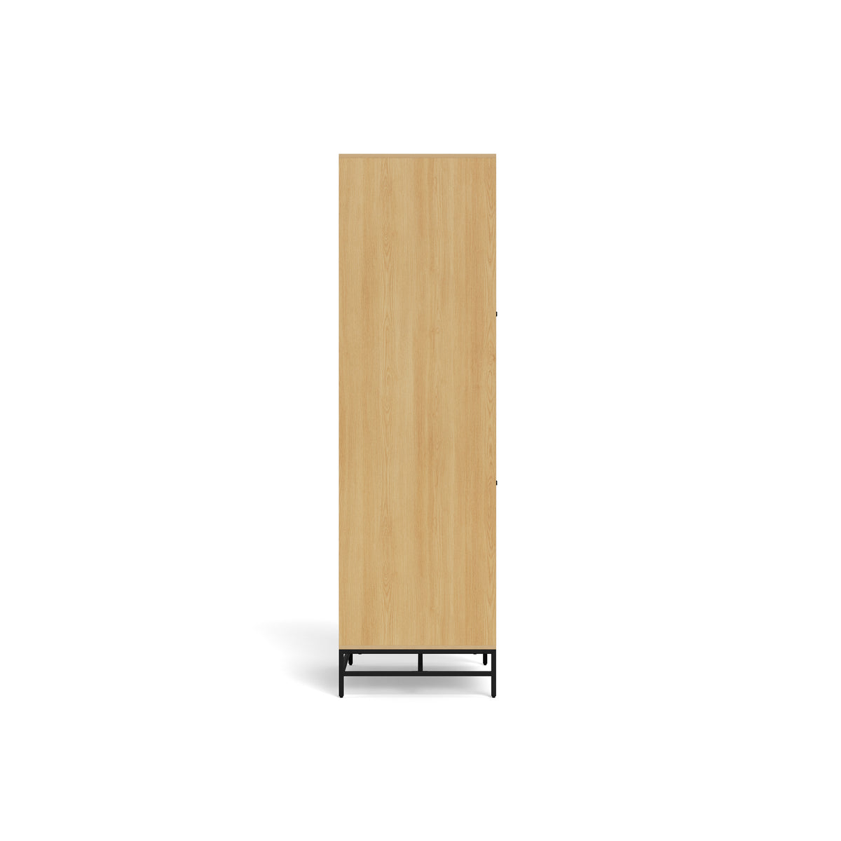 Kast Bambouz 99x200 – zijaanzicht van de kast in eikenhouten afwerking met een diepte van 60 cm