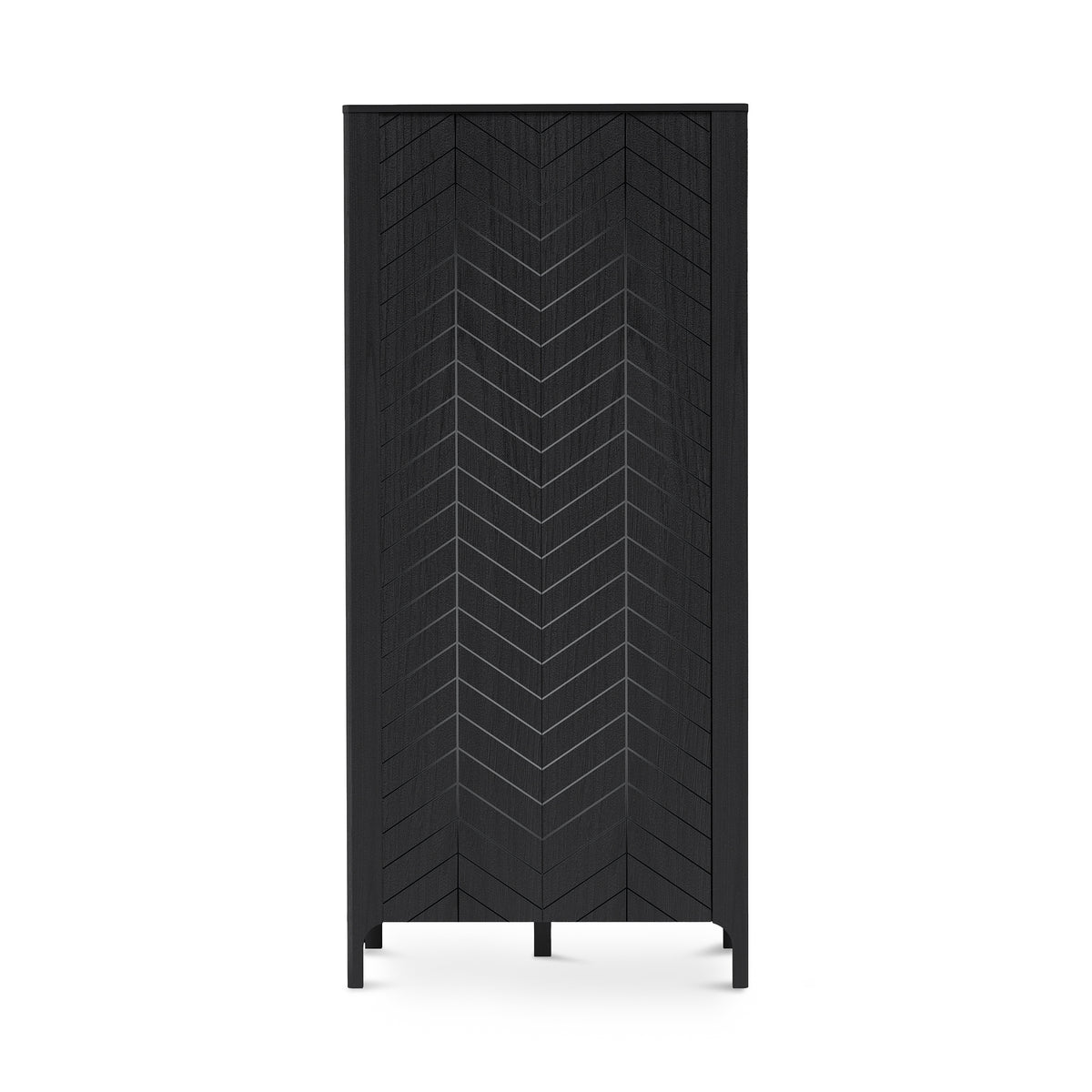 EKLIPSO-kast 90x197 met visgraatfronten in moderne stijl - kleur Zwart | Pillovely