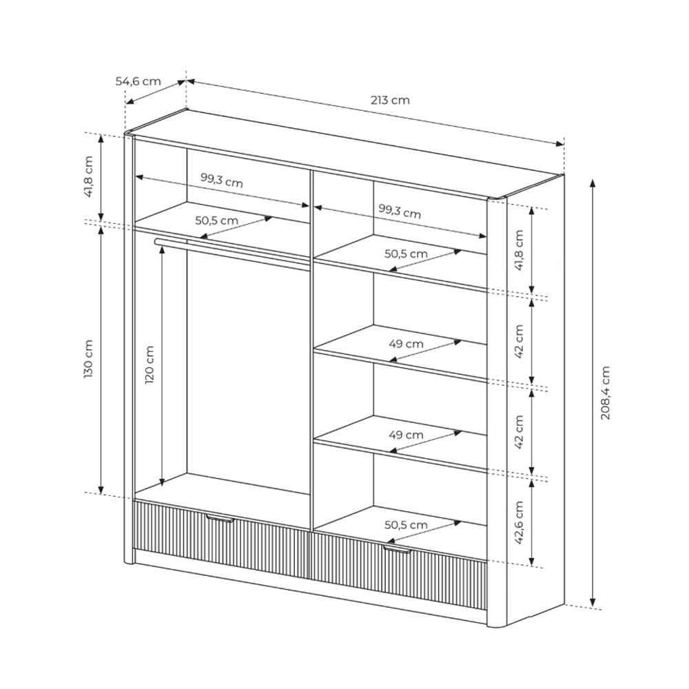 Laanti 4-door Wardrobe 213x208 cm, Modern Style – photo 6