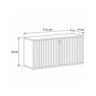 Schoenenkast Bambouz 72x43 – maatschets met breedte, hoogte en diepte