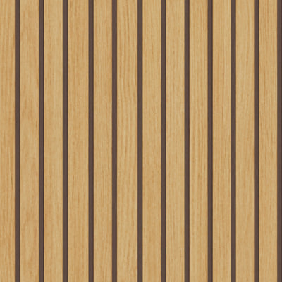 Schoenenkast Bambouz 99x141 – close-up van het lamellenfront in eikenhoutdecor met donkere groeven