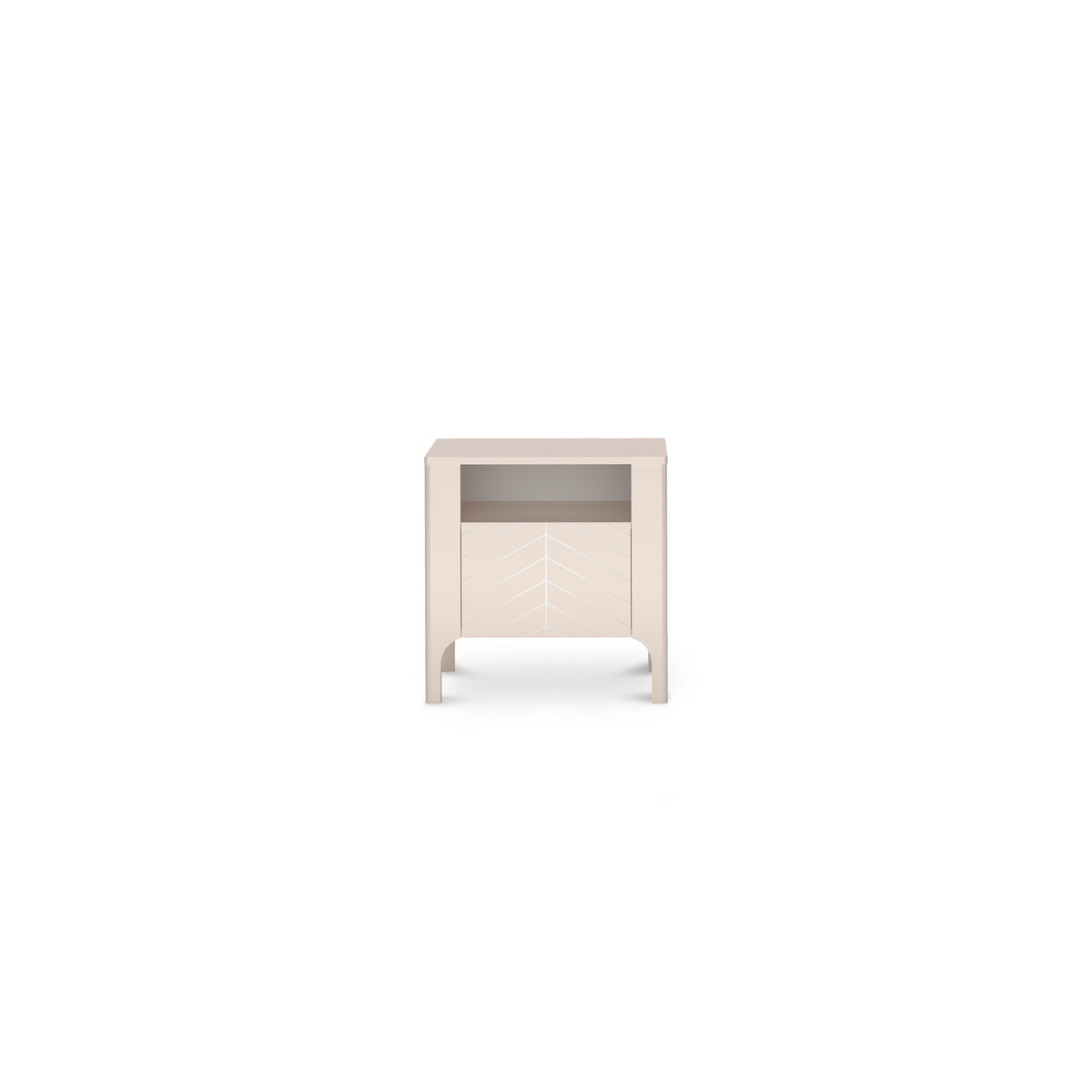 Nachtkastje EKLIPSO 54x57 met open nis in moderne stijl, kleur Kasjmier - vooraanzicht | Pillovely