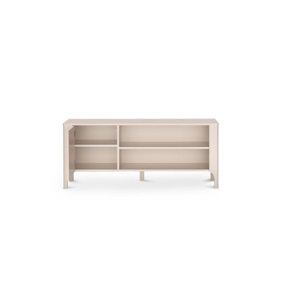 Tv-meubel EKLIPSO 135x57 met een open plank in moderne stijl, kleur Kasjmier - interieur na opening | Pillovely