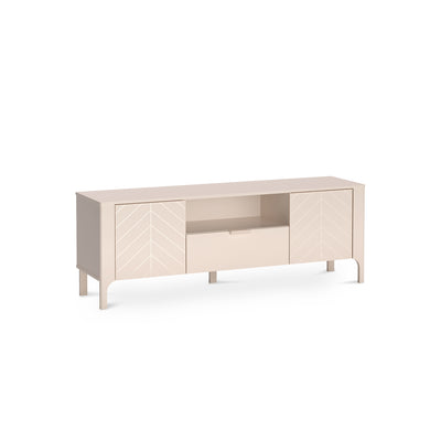 RTV-kast EKLIPSO 160x57 met visgraatfronten in moderne stijl, kleur Kasjmier - hoofdafbeelding | Pillovely