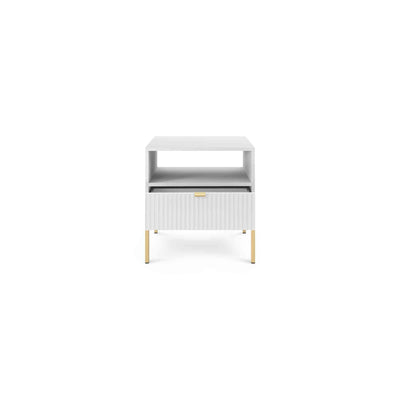Roza Bedside Table with Drawer 54x56 cm, Glamour Style – photo 11
