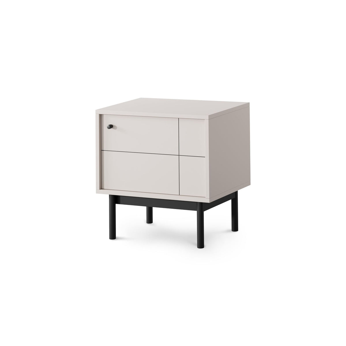 Sabi Bedside Table with Cabinet 54x57 cm, Japandi Style – Cashmere