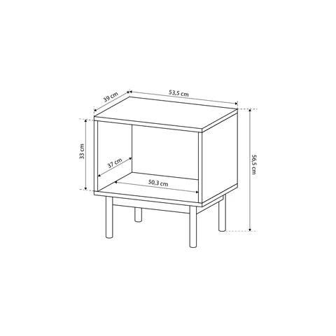 Sabi Bedside Table with Cabinet 54x57 cm, Japandi Style – photo 5
