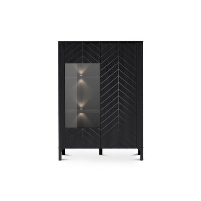 EKLIPSO 103x145 vitrinekast in moderne stijl – zwart met ledverlichting | Pillovely