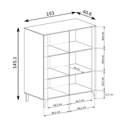 EKLIPSO 103x145-raam met beglazing in moderne stijl - maattekening | Pillovely