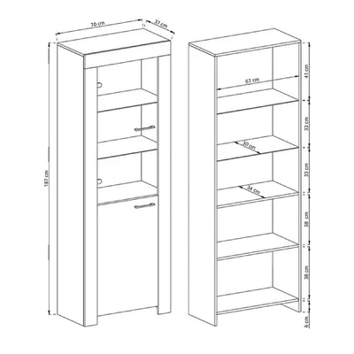 Gorky Glass Display Cabinet 70x197 cm with LED Lighting, Modern Style – photo 4