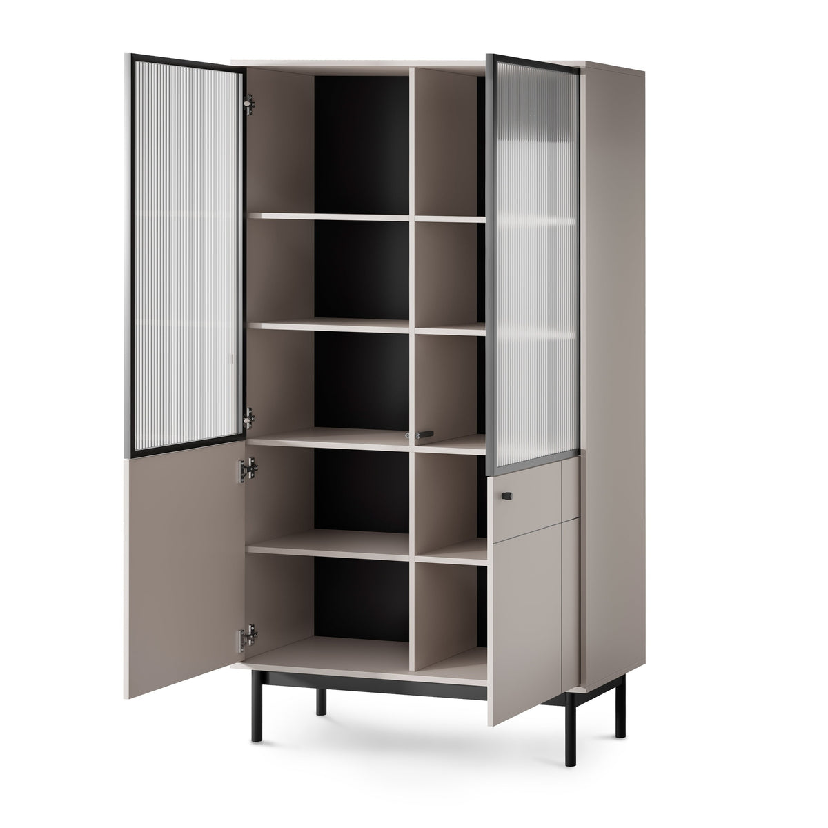 Sabi Glass Display Cabinet 104x185 cm, Japandi Style – photo 4