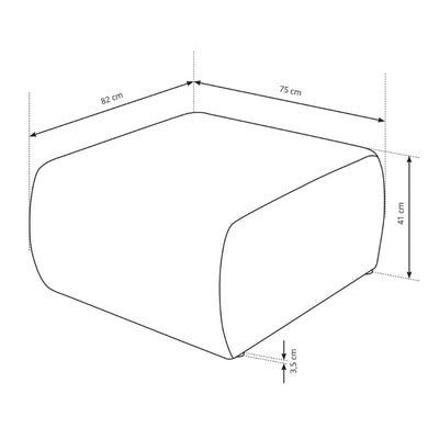 Alloro Upholstered Pouffe 82x41, Vintage Style – dimensions drawing
