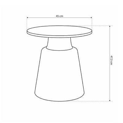 Fumor Round Coffee Table Ø45 cm, Modern Style – dimensions drawing