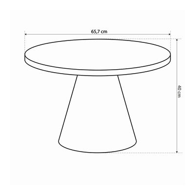 Soren Round Coffee Table Ø66 cm, Modern Style – dimensions drawing