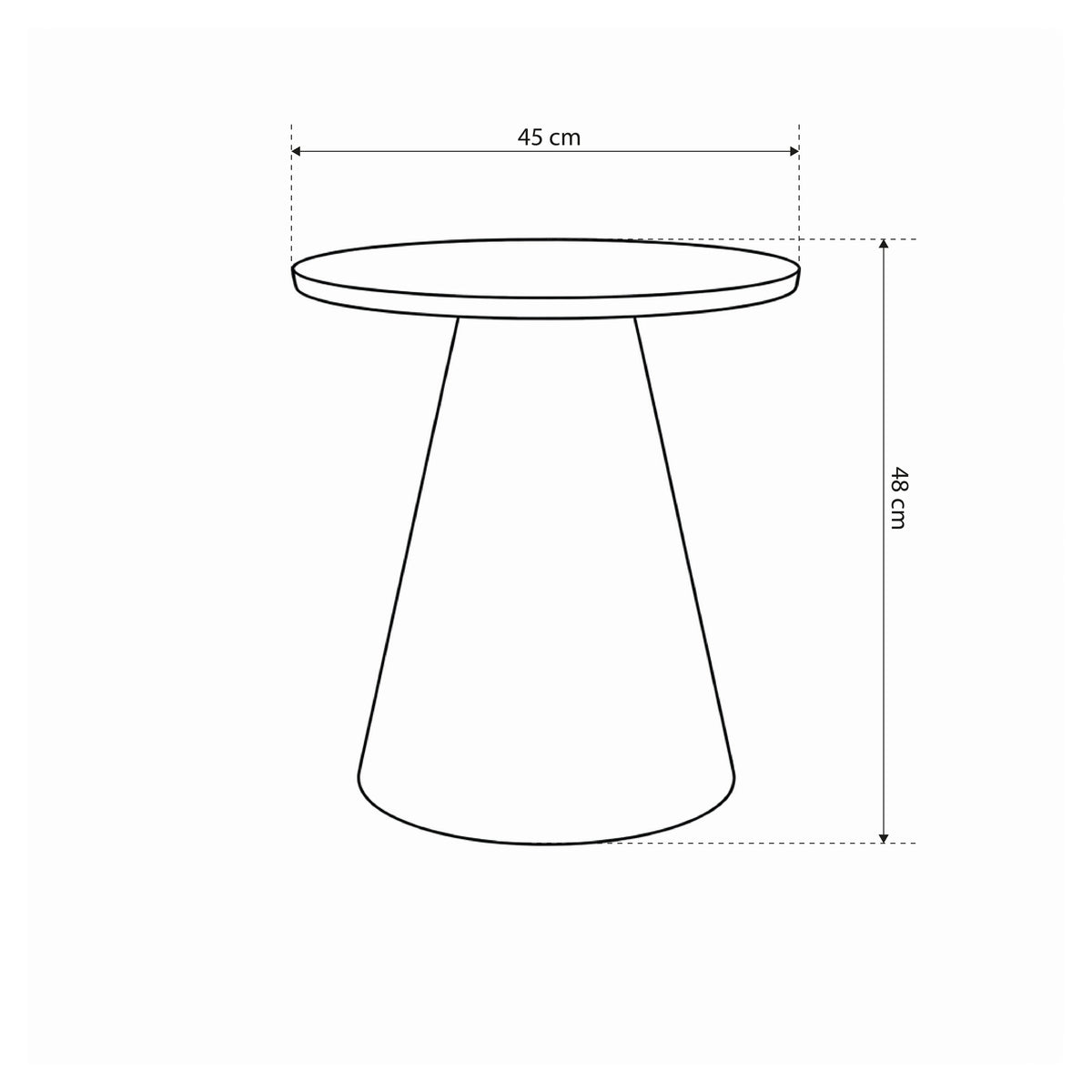 Talin Round Coffee Table Ø45 cm, Soft Loft Style – dimensions drawing