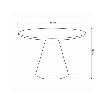 Talin Round Coffee Table Ø65 cm, Soft Loft Style – dimensions drawing