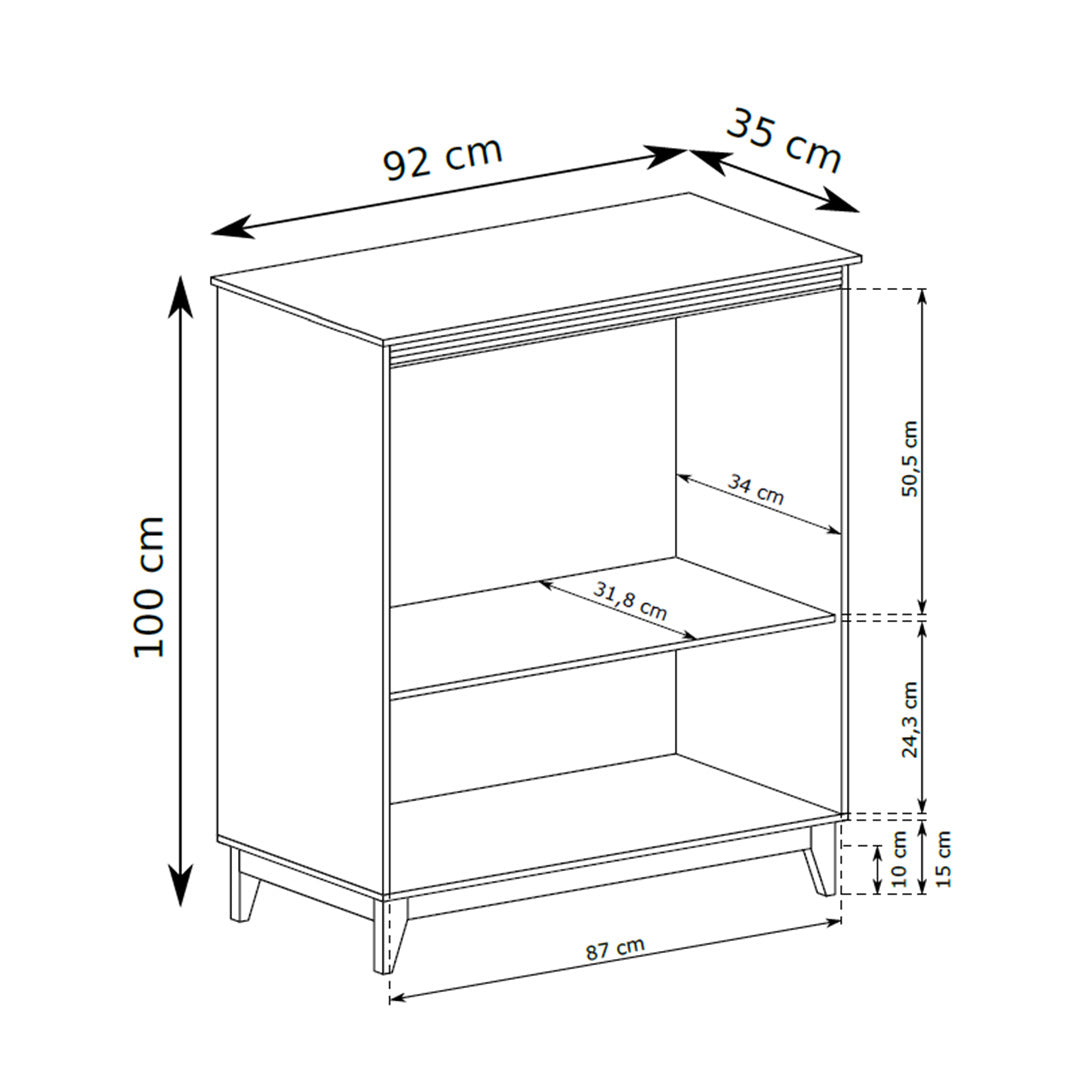 Serena-dressoir 92x100 voor de hal in klassieke stijl - tekening met afmetingen
