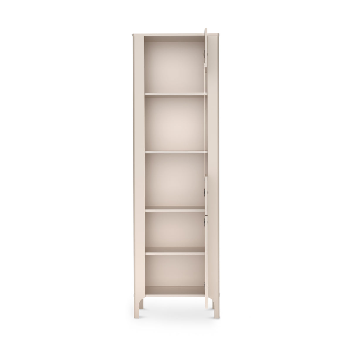 Hoge EKLIPSO-vitrine 60x197 met moderne beglazing, kleur Kasjmier - interieur na opening | Pillovely
