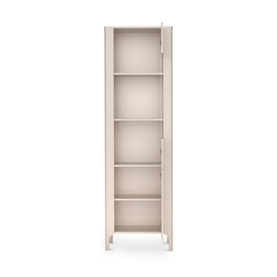 Hoge EKLIPSO-vitrine 60x197 met moderne beglazing, kleur Kasjmier - interieur na opening | Pillovely