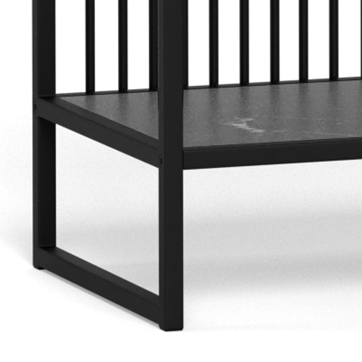 Cella Bookcase 120x83 with a Black Marble Effect, Modern Style – close-up of details and texture